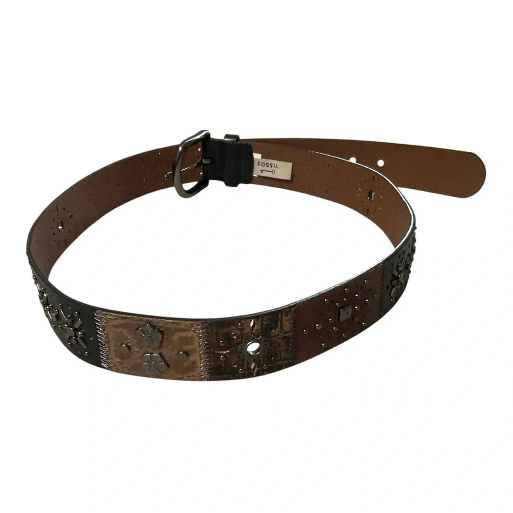 Fossil Y2K Sunset Leather Belt Size L